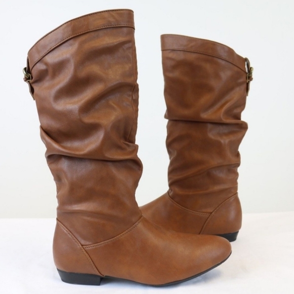 Brown Slouch Midcalf Boots - Picture 2 of 4